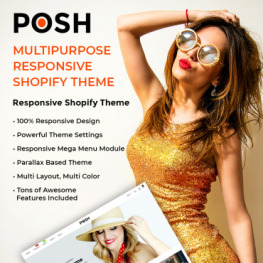 Posh Simple Clean Minimalist Shopify Theme #77546