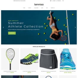 Tennisa Tennis Store Clean Shopify Theme #78586