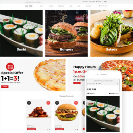Eat time Food Store Clean Shopify Theme #79135