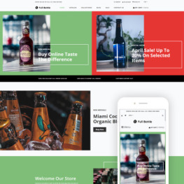 Full Bottle Drinks Store Clean Shopify Theme #80434