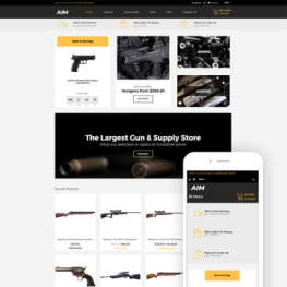 AIM Weapon Store Modern Shopify Theme #80484