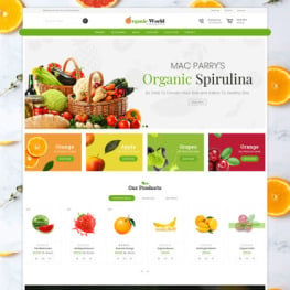 Organic World Food and Grocery Store Shopify Theme #82177