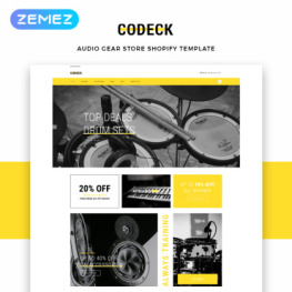 Codeck Audio Store eCommerce Modern Shopify Theme #82752