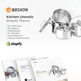 Bashon Kitchen Utensils Shopify Theme #83178