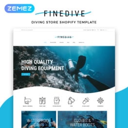 Finedive Diving eCommerce Clean Shopify Theme #83214