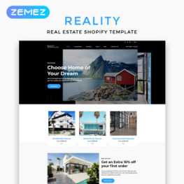 Reality Real Estate Multipage Clean Shopify Theme #83215