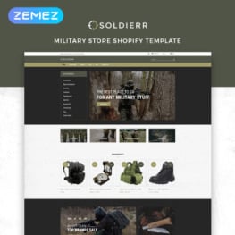 Soldierr Military Multipage Clean Shopify Theme #83529