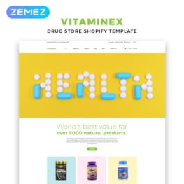 Vitaminex Drug Store Multipage Shopify Theme #83712