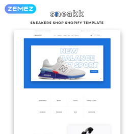Sneakk Fashion Store Multipage Clean Shopify Theme #83714