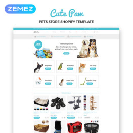 Cute Paw Pet Store Multipage Clean Shopify Theme #83881