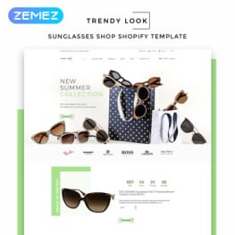 Trendy Look Eye Glasses eCommerce Shopify Theme #83974