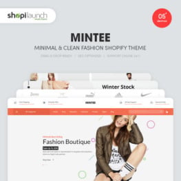 Mintee Minimal Clean Fashion Shopify Theme #84070