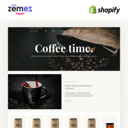 Coffee Time Coffee Store eCommerce Shopify Theme #84426