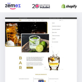Bar Drinks Beverages Store Shopify Theme #85248