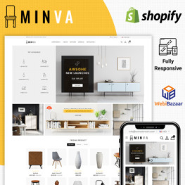 Minva Multipurpose Furniture Store Shopify Theme #85733