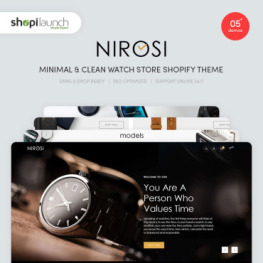 Nirosi Minimal Clean Watch Store Shopify Theme #96290