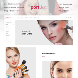 Portfox Cosmetics Store Shopify Theme #98577