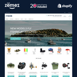 FishB Fishing Website Design Shopify Theme #99920