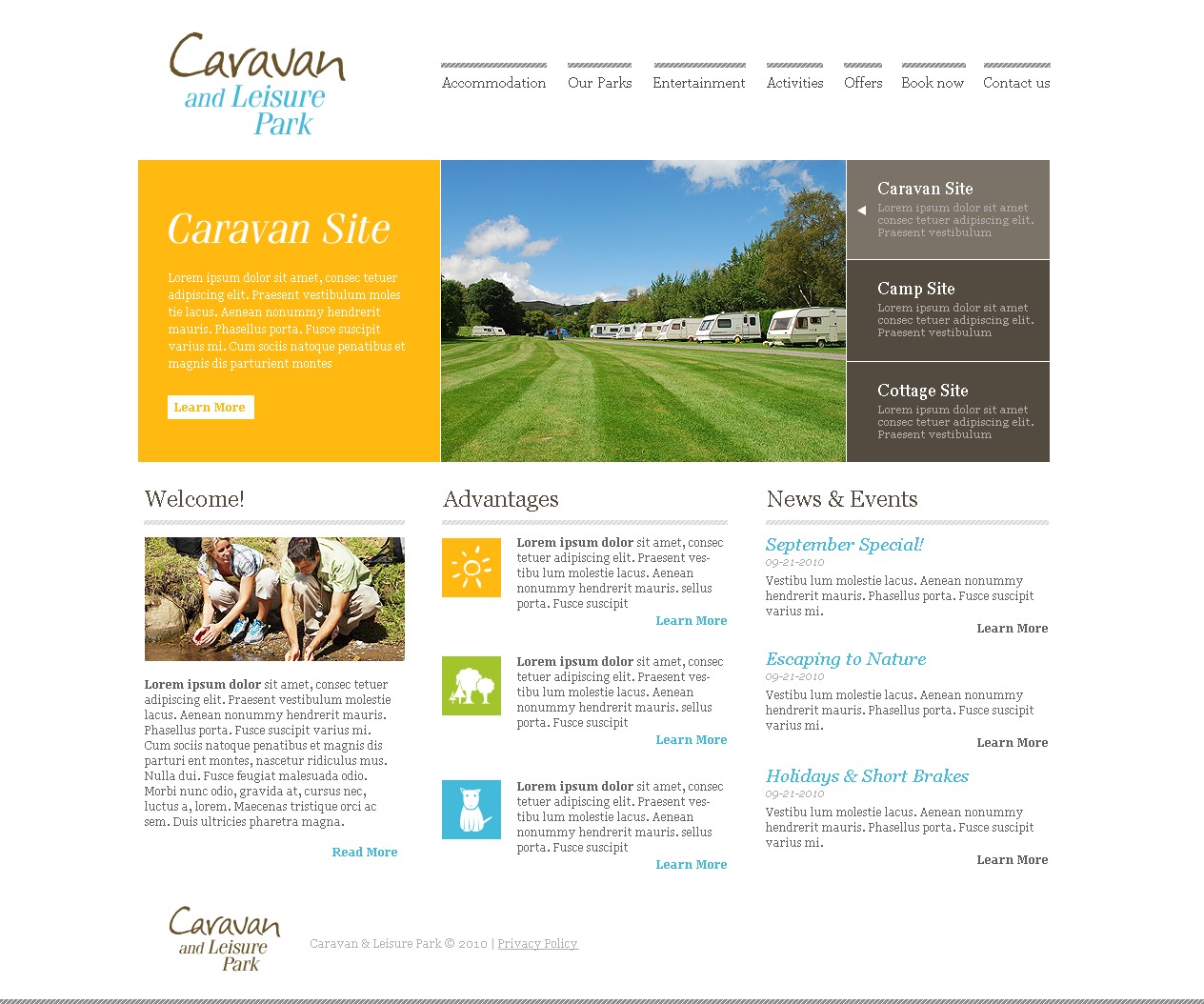 Camping Website Template #26447