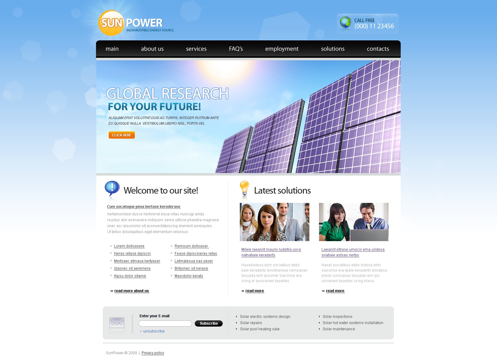 Solar Energy Website Template 26413