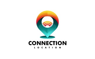 Connection Location Gradient Logo
