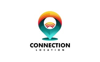 Connection Location Gradient Logo