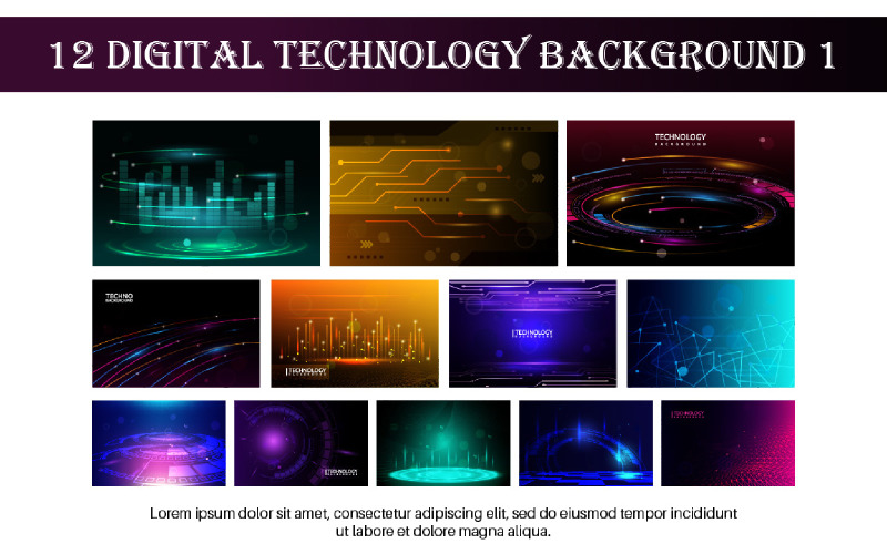 12 Digital Technology Concept Background 1 Illustration