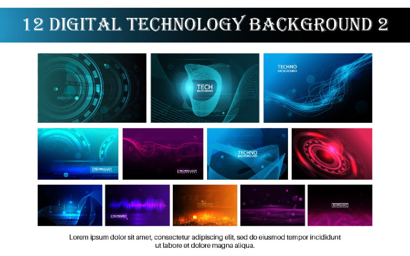 12 Digital Technology Concept Background 2 Illustration
