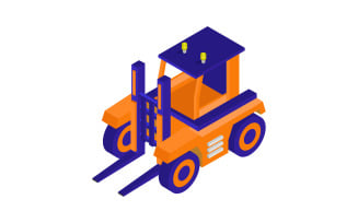 Forklift in vector on a white background