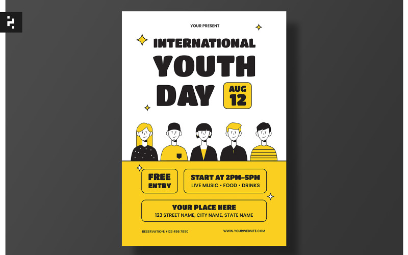 International Youth Day Flyer Kit Corporate Identity