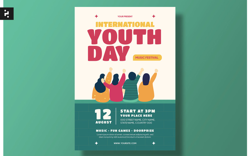 International Youth Day Flyer Set Corporate Identity