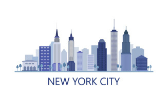 New york skyline illustrated in vector on a white background