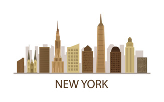 New york skyline illustrated in vector