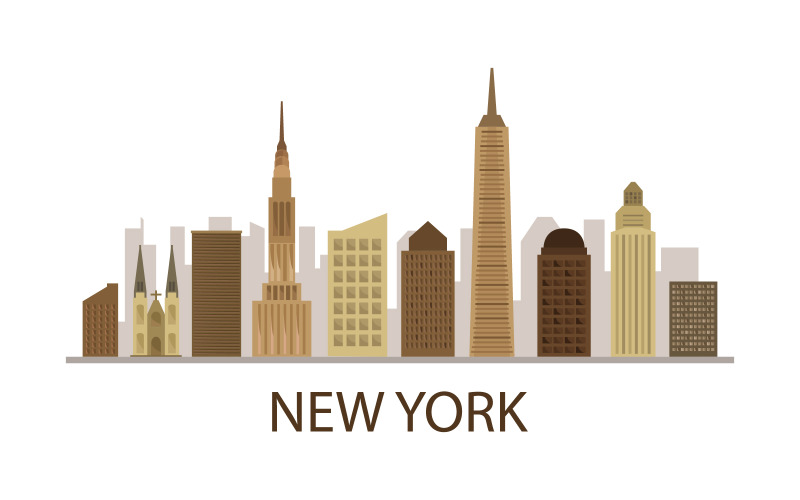 New york skyline illustrated in vector Vector Graphic