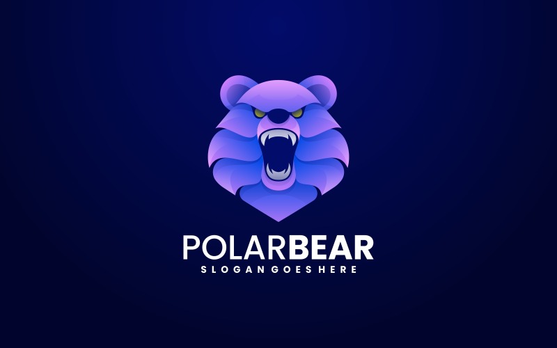 Polar Bear Gradient Colorful Logo Style Logo Template