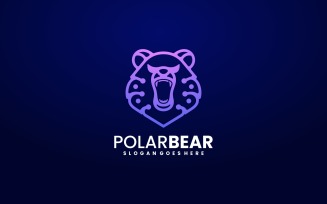 Polar Bear Line Art Gradient Logo