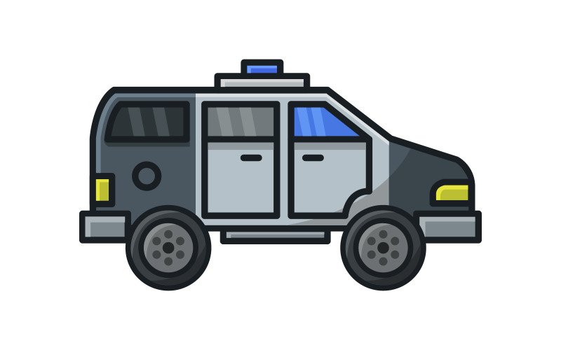 Police car in vector on background Vector Graphic