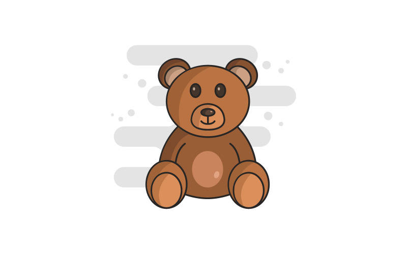 Teddy bear illustrated in vector on a white background Vector Graphic