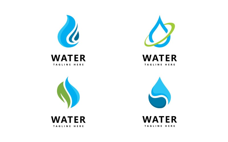 Water Drop Logo Design Vector V10 Logo Template