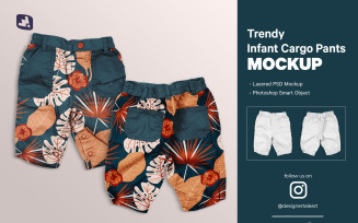 Trendy Infant Cargo Pants Mockup