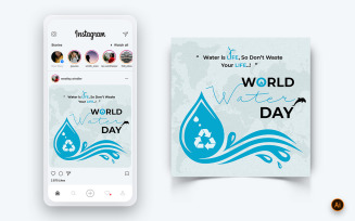 World Water Day Social Media Instagram Post Design Template-12
