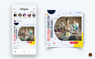 Yoga and Meditation Social Media Instagram Post Design Template-16