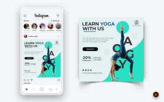 Yoga and Meditation Social Media Instagram Post Design Template-22
