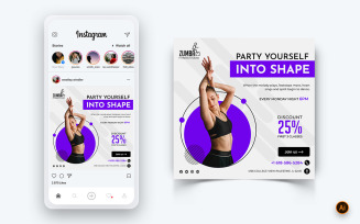 Zumba Dance Studio Social Media Instagram Post Design Template-11