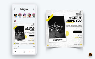 Zumba Dance Studio Social Media Instagram Post Design Template-14