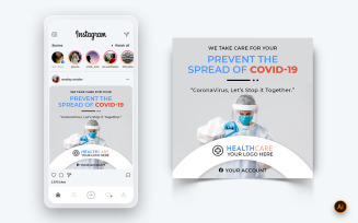Corona Virus Awareness Social Media Instagram Post Design Template-02