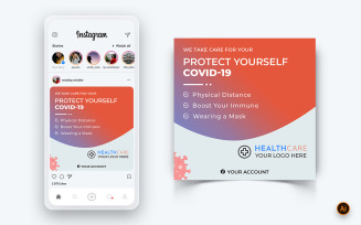 Corona Virus Awareness Social Media Instagram Post Design Template-03