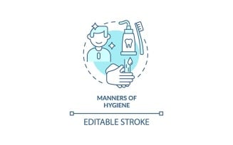 Manners Of Hygiene Turquoise Concept Icon