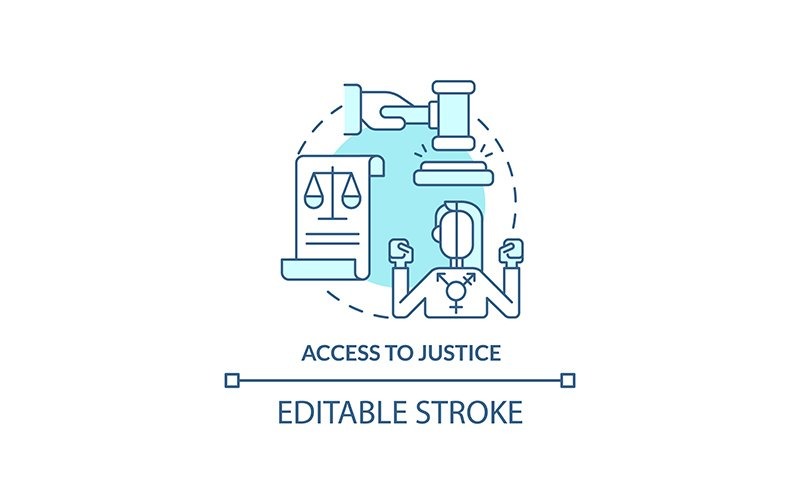Access To Justice Turquoise Concept Icon Icon Set