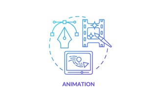 Animation Blue Gradient Concept Icon